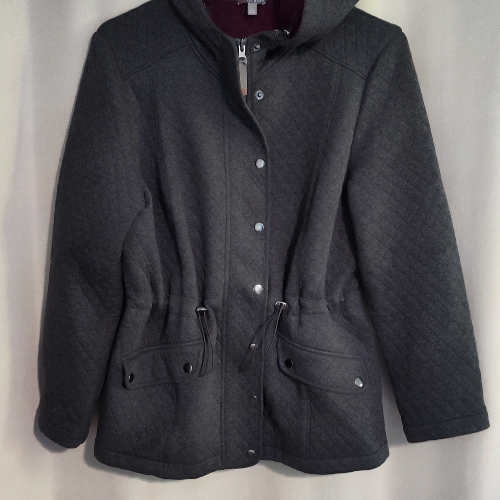 Talbot's Women's Quilted Hooded Jacket - Gray Size L
